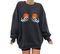 Halloween Sweater Women Women's Boating Sweatshirts, Printing Round Collar Crewneck Ghost Large Size Horrible Loose Bat Pumpkin Long Sleeves Autumn Winter Sweaters Casual Indoor