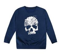 Halloween Sweatshirt Boys Girls Long Sleeve Winter Warm Sweatshirts Teen Girls Skeleton Print School Fleece Pullover Jumper Top Crew Neck Casual Comfor Outdoor Clothes Age 1-14 (Navy, 13-14ears)