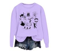 Halloween Sweatshirt for Women Hocus Pocus Shirts Long Sleeve Black Cat Shirt Halloween Pullovers Women's Jumpers Ladies Jumpers