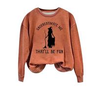 Halloween Sweatshirt For Women Home Of The Wicked Witch And Her Pack Of Dogs Printed Crewneck Sweatshirts Costumes Outfits Pullover Adult 2025 Ladies (Beige, XL) Sexy Nurse Halloween Costume Women