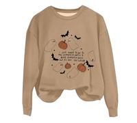 Halloween Sweatshirt For Women I Just Want To Go To The Pumpkin Patch Drink Pumkin Spice But It's Still 180 Sweatshirts Adult Outfits 2025 Ladies Costumes (Coffee, XL) Women's Halloween Costumes