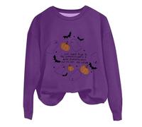Halloween Sweatshirt For Women I Just Want To Go To The Pumpkin Patch Drink Pumkin Spice But It's Still 180 Adult 2025 Ladies Costumes (Purple, XXL) Halloween Costumes Adult Women Plus Size