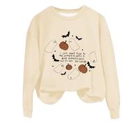 Halloween Sweatshirt For Women I Just Want To Go To The Pumpkin Patch Drink Pumkin Spice But It's Still 180 Sweatshirts Adult Pullover Outfits 2025 Ladies Costumes (Beige, XXL) Girls Halloween Costume