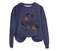 Halloween Sweatshirt For Women I Just Want To Go To The Pumpkin Patch Drink Pumkin Spice But It's Still 180 Sweatshirts Adult Pullover Outfits 2025 Ladies Costumes (Navy, L) Halloween Tops For Women