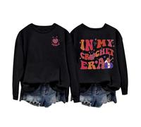 Halloween Sweatshirt For Women In My Crechet Era Sophia Hearts Printed Crewneck Sweatshirts Adult Outfits Costumes Ladies Pullover 2025 (Black, XXL) Pumpkin Halloween Costume