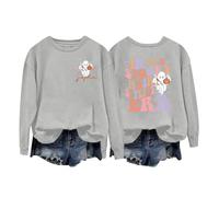 Halloween Sweatshirt For Women In My Spooky Hair Stylist Era Ghost Bat Pumpkin Face Printed Sweatshirts Adult Costumes 2025 Outfits Ladies Pullover (Grey, XL) Halloween Costumes Adult