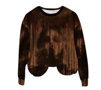 Halloween Sweatshirt For Women Terrible Face Printed Crewneck Long Sleeve Sweatshirts Costumes Adult Ladies 2025 Outfits Pullover (Brown, XXL) Halloween Blanket Throw