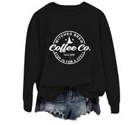 Halloween Sweatshirt For Women Witches Brew Coffee Co Since 1962 Printed Crewneck Long Sleeve Sweatshirts Costumes Adult Ladies Outfits 2025 Pullover (Black, S) Ladies Halloween Outfits