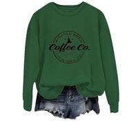 Halloween Sweatshirt For Women Witches Brew Coffee Co Since 1962 Printed Crewneck Long Sleeve Sweatshirts Costumes Adult Ladies Outfits 2025 Pullover (Green, XL) Ladies Halloween Tshirt