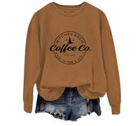 Halloween Sweatshirt For Women Witches Brew Coffee Co Since 1962 Printed Crewneck Long Sleeve Sweatshirts Costumes Adult Ladies Outfits 2025 Pullover (Brown, S) Halloween Costumes Teen Girls