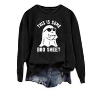Halloween Sweatshirts For Women Cute Fresh Pumpkin Cat Bat Letters Graphic Jumper Long Sleeve Crewneck Blouse Winter Warm Sweater Costume Ladies Loose Sweaters Pullover
