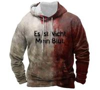 Halloween Sweatshirts Men's Problem Solved Bloodstain Hoodie Casual Sweatshirt Splatter Pattern Hooded Leisure Print