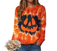Halloween Sweatshirts Women's Sweatshirts Ghosts Graphic Print Novelty Blouses Long Sleeve Jumper Crew Neck Loose Fit Pullover Halloween Costumes Ladies Casual Sweater Spooky Season