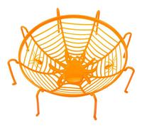 VFM - Halloween Sweet Bowl - Spider Web Basket 3D Bowl with Legs Halloween Party Candy Dish- Haunted House - Orange