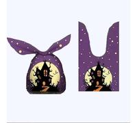 Halloween Sweets Candy Bags for Trick or Treating, Halloween Treat Bags for Sweets Biscuit Gift Bags, Halloween Bags for Halloween Party Supplies (Purple-100pcs)