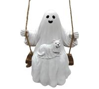 Halloween Swing Ghost Figurine - Swing Ghost Statues Pendant | Halloween Ghosts Sculpture | Resin Swîng Ghôst Statues Pendant | Spooky Design Resin Ghôst Decoration for Porch, Window, at the