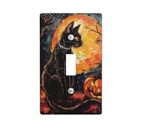 halloween switch cover plates cat shape orange pumpkin full moon for wall accents thermoplastic wall plates standard size