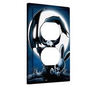 Halloween Switch Plate Grim Reaper Dark Midnight Bunny Gothic Skeleton for Party Decoration Thermoplastic Wall Plates Standard Size Single Duplex Plug