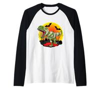 Halloween T-Rex Mummy Tyrannosaurus Rex Dinosaur Dino Raglan Baseball Tee
