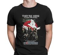 Halloween T-Shirt Ghostbusters Movie Poster Horror Spooky Mens T Shirts Top #HD6 Black XL