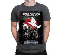 Halloween T-Shirt Ghostbusters Movie Poster Horror Spooky Mens T Shirts Top #HD6 Dark Heather Grey XL