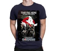 Halloween T-Shirt Ghostbusters Movie Poster Horror Spooky Mens T Shirts Top #HD6 Navy XL