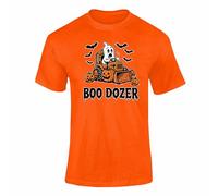 Halloween T shirt Halloween Day Shirt Clothes Kids Party Costume Children Boo-Dozer Ghost Tractor Farm Ghost Monster Truck Pumpkin Crusher - Orange 5-6 Years