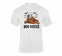 Halloween T shirt Halloween Day Shirt Clothes Kids Party Costume Children Boo-Dozer Ghost Tractor Farm Ghost Monster Truck Pumpkin Crusher - White 7-8 Years