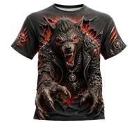 Halloween T-Shirt Men, Halloween Costume Men's Funny Animal Pattern Festival Shirts Horror Crew Neck Short Sleeve T-Shirt Fashion Trends Streetwear Tops for Carnival Everyday Outdoor