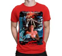 Halloween T-Shirt Nightmare on Elm Street Movie Poster Horror Mens T Shirts #HD Red 3XL