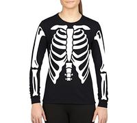 Halloween T Shirt Skeleton ARMS and Body Long Sleeve T Shirt Halloween Costume (Large Mens, Black)