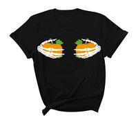 Halloween T Shirt Women Men, Halloween Skeleton Pumpkin Adult Tops Tshirt, Funny Short Sleeve Shirts for Women Men (UK, Alpha, XL, Regular, Regular, Black 1)