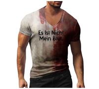 Halloween T Shirts for Men Blood Stained T Shirt, Men's Casual Short Sleeve Tshirt Blood Gothic Horror Tops Crew Neck Tee for Halloween Cosplay Costume