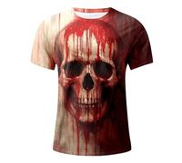 Halloween T Shirts for Men Halloween Clothes, Men's Halloween Costume T-Shirt 3D Print Photo-Realistic Short Sleeve Tshirt for Halloween Party Outfit