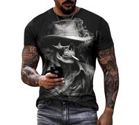Halloween T Shirts for Men - Halloween Horror Bloody Flag Skull Short Sleeve Graphic Tees,Summer Trendy Basic Tops Holiday Clothes