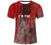Halloween T Shirts For Men,Men'S Halloween Bloody Themed Printed Short Sleeved Crew Neck T Shirt