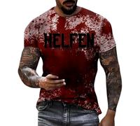 Halloween T Shirts For Men,Short Sleeve Shirts For Ladies Man Summer Fall Crewneck Print Fish Net Mesh Tops Shirt Blouse Mens Women 2026