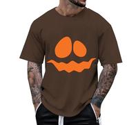 Halloween T-Shirts for Men Short Sleeve T-Shirt Blood Splatter Slogan Fancy Dress Idea Plus Size Shirt Comfortable Fit Funny Novelty Print Patterns Coffee