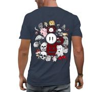 Halloween T-Shirts for Men - Skull Ghost Printed Casual Graphic Tees,Holiday Fashion Clothes Basic Top Navy Blue 4XL