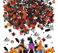 Halloween Table Confetti - Decorative Glitter for Party - Mix Pumpkins, Spider Canvas, Stars for Jars, Card, Gift Box - Shiny, 15G, PVC, Multi-Shape