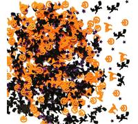 Halloween Table Confetti - Decorative Glitter for Party - Mix Pumpkins, Spider Canvas, Stars for Jars, Card, Gift Box - Shiny, 15G, PVC, Multi-Shape