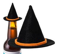 Halloween Table Decorations - Wine Bottle Toppers Decorative - Witch Hat Wine Bottle Top Trim Desk Ornament for Child Home Party Bedside Lamp Bookshelf