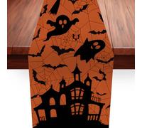 Halloween Table Runner, 13x70 inch Haunted House Decorative Holiday Tableet Runner, Trick or Treat, Table Runner for Home Kitchen Dining Tables Holidays Party Decor Supplies