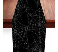 Halloween Table Runner, 13x70 inch Haunted House Decorative Holiday Tableet Runner, Trick or Treat, Table Runner for Home Kitchen Dining Tables Holidays Party Decor Supplies (Spider web)