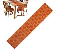 Halloween Table Runner With 3D Pumpkin Design, Autumn Orange Fall Tablecloth For Thanksgiving & Harvest Party Decor, Soft Fabric Seasonal Table Decoration