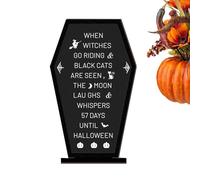 Halloween Tabletop Sign, Wooden Coffin Message Board, Self-Standing Holiday Display, Rustic Seasonal Accent Piece, for Dining Room Farmhouse Living Room Bedroom Décor20.5x12.5x4cm/8.07x4.92x1.57