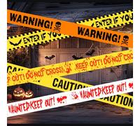 Halloween Tape 5 Pieces Halloween Decorations Outdoor Caution Tape 45m Barrier Tape Halloween Warning Tape Fright Crime Scene Tape for Halloween Party Decoration