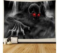 Halloween Tapestry Grim Reaper Scythe Scary Tapestries Wall Hanging Halloween Full Moon Cemetery Party Decorations Background (Color : Style10, Size : 200 * 150cm)