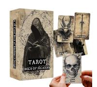 Halloween Tarot Retro Portable Divination Full English | Halloween Oracle Cards for Daily Affirmation Self-Reflection Friends Parties Travel Leisure Time