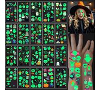 Halloween Tattoos, 10/20 Sheets Luminous Tattoo Children's Scary, Spider Web Temporary Tattoo Stickers, Pumpkin Witch Bat, Holidays Cosplay Face Makeup Accessories, Halloween Party Gifts (20 Pieces)